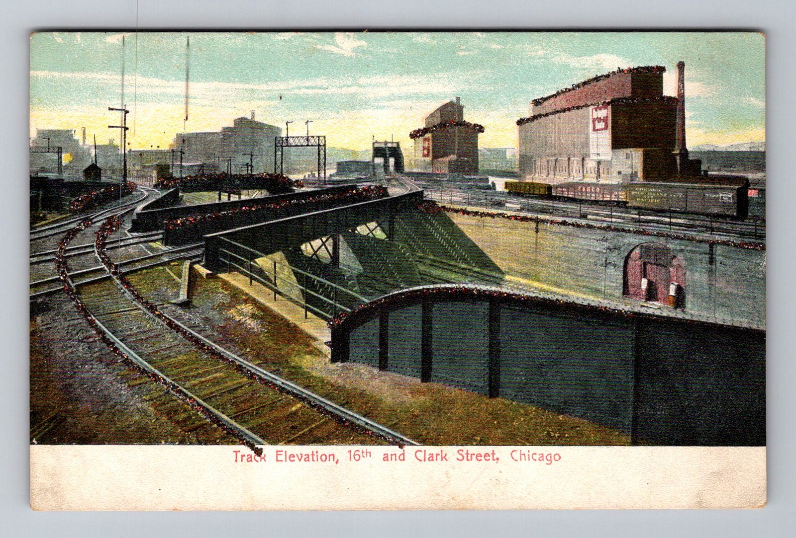 Chicago IL-Illinois, Track Elevation View, Vintage Postcard