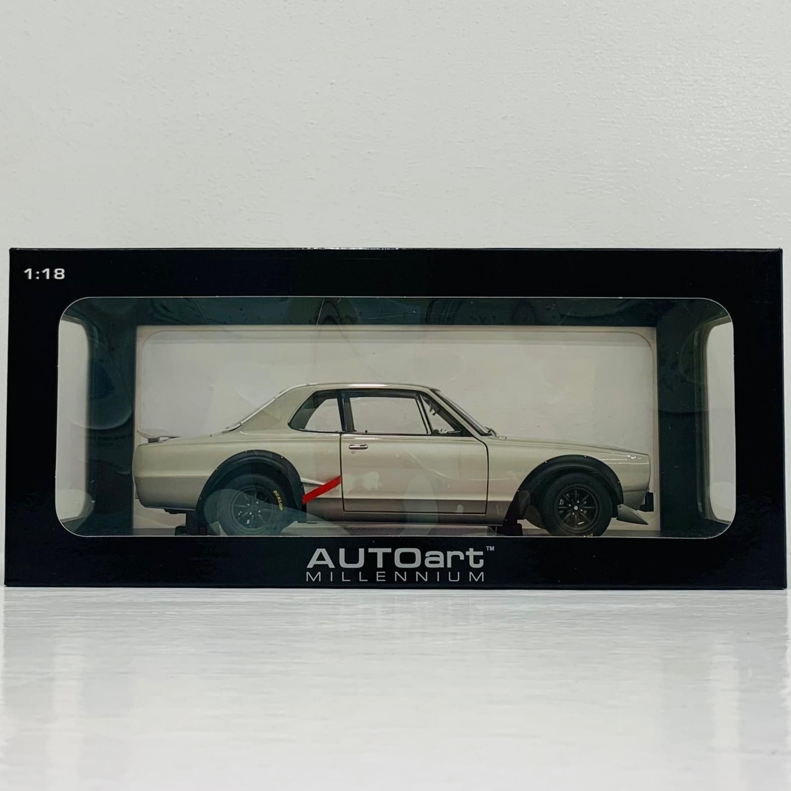 Autoart 1/18 Nissan Skyline GT-R KPGC10 Racing 1972 Silver Model Car
