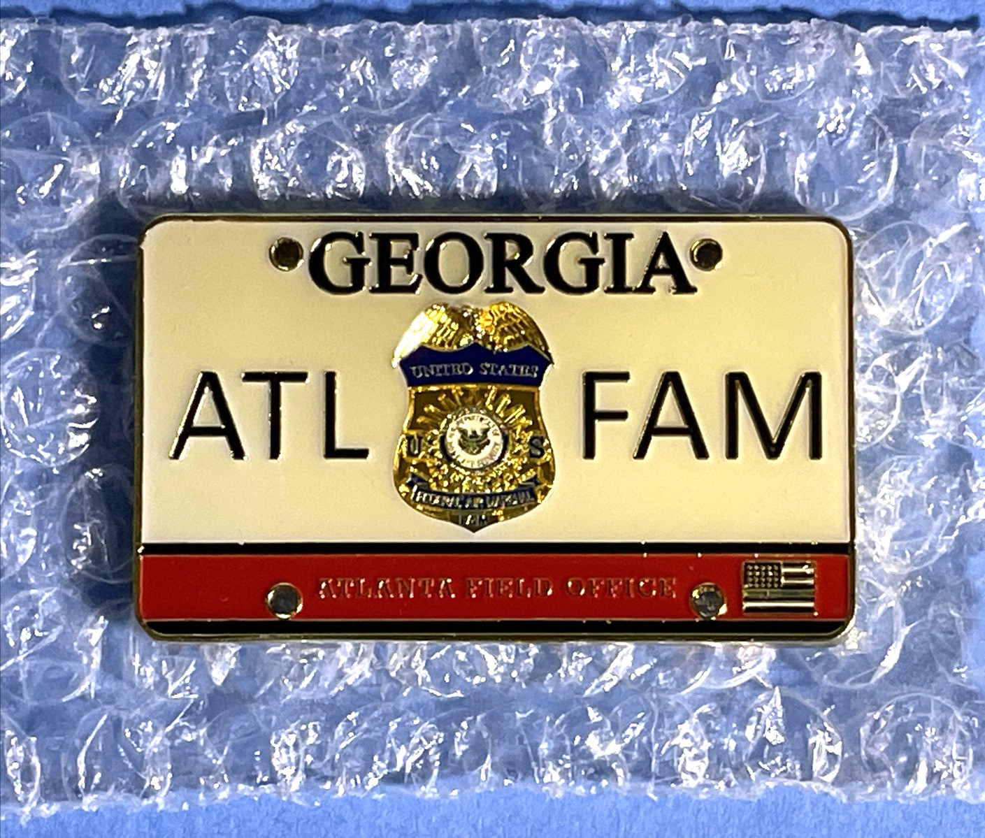 ✅🔥 FEDERAL AIR MARSHAL / FAMS SUPER BOWL LIII ATLANTA GA FO LICENSE PLATE COIN