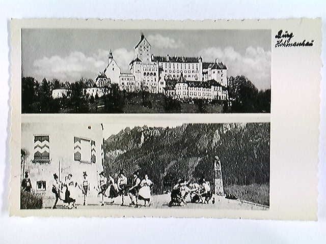 Aschau, Hohenaschau Castle, Castle Panorama, Costume Group, Multi-Picture Postcard, expired 19