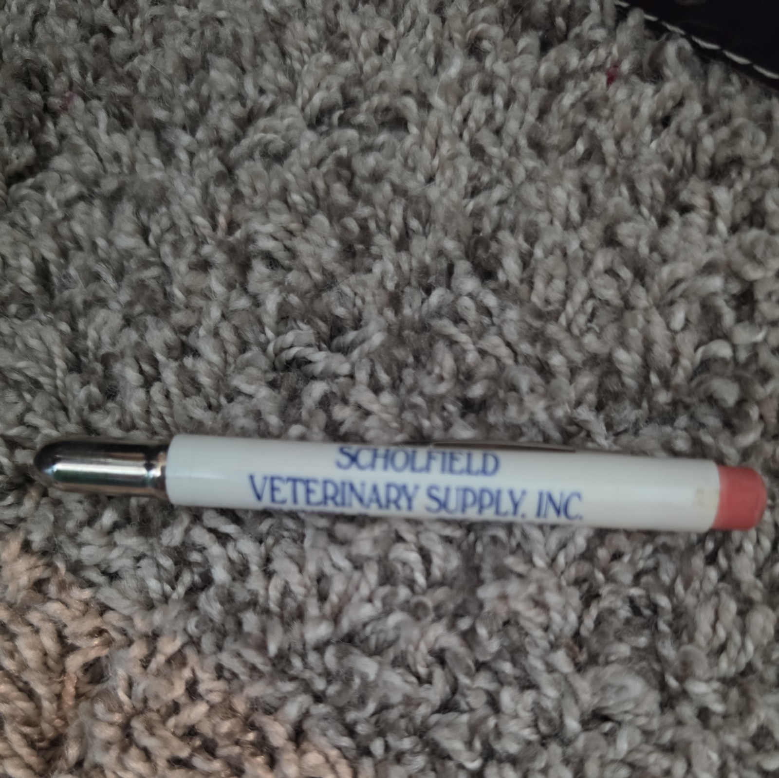 Vtg Scholfield Veterinary Supply Quincy IL Mexico MO Advertising Bullet Pencil 