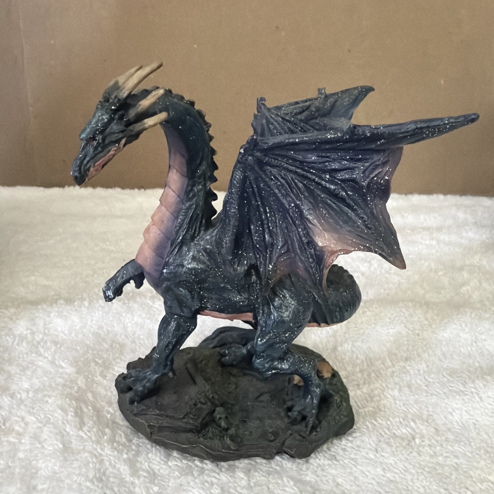 SUMMIT COLLECTION Purple Dragon on Rock Fantasy Figurine