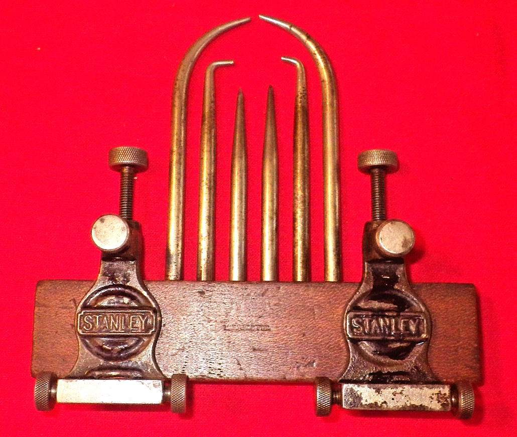 RARE STANLEY NO. 6 TRAMMEL SET, SCRIBES, VICTORY LOGO (1912-1918)