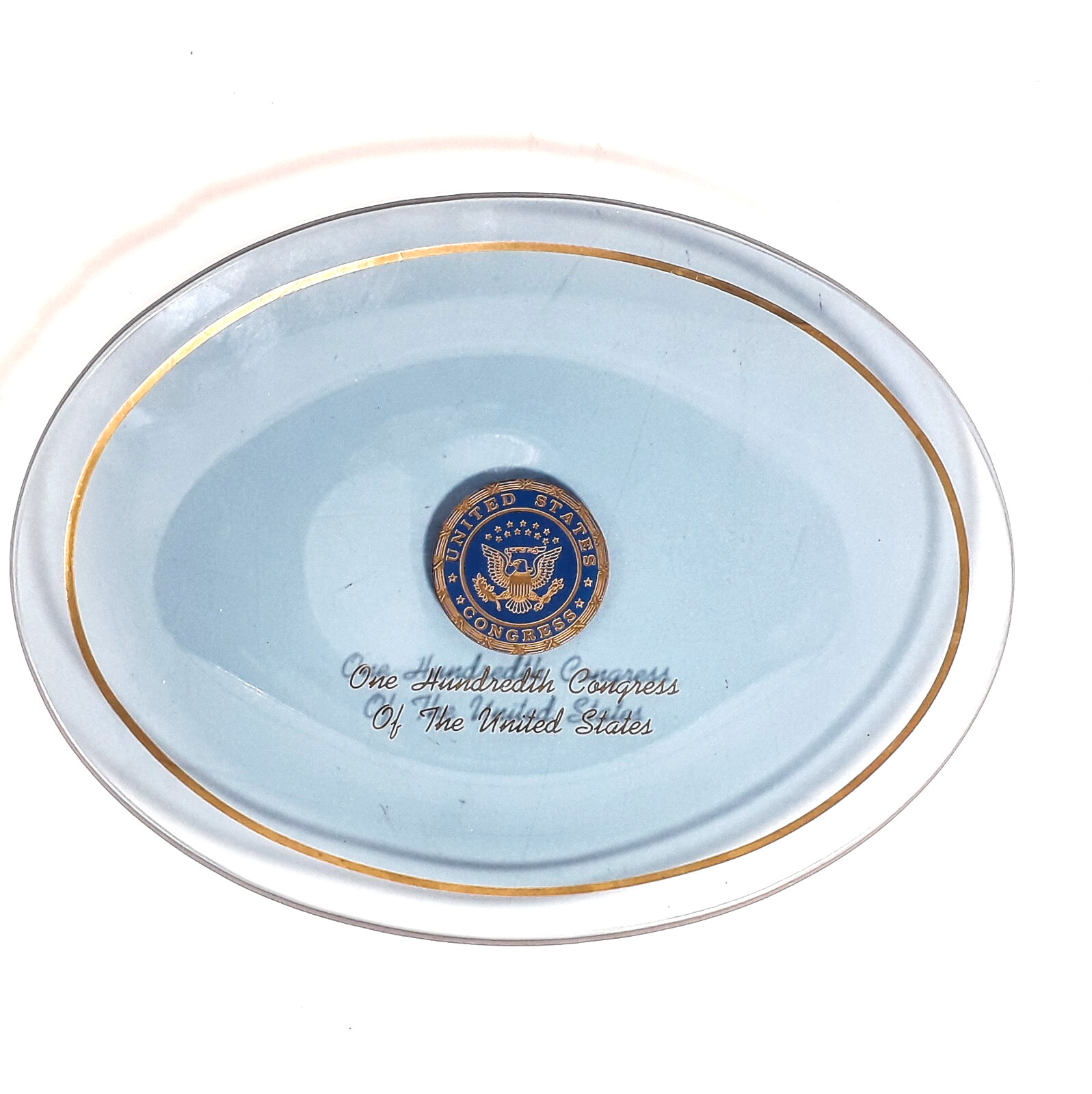 Glass Plate -Commemorating The 100th United States Congress 1987-89