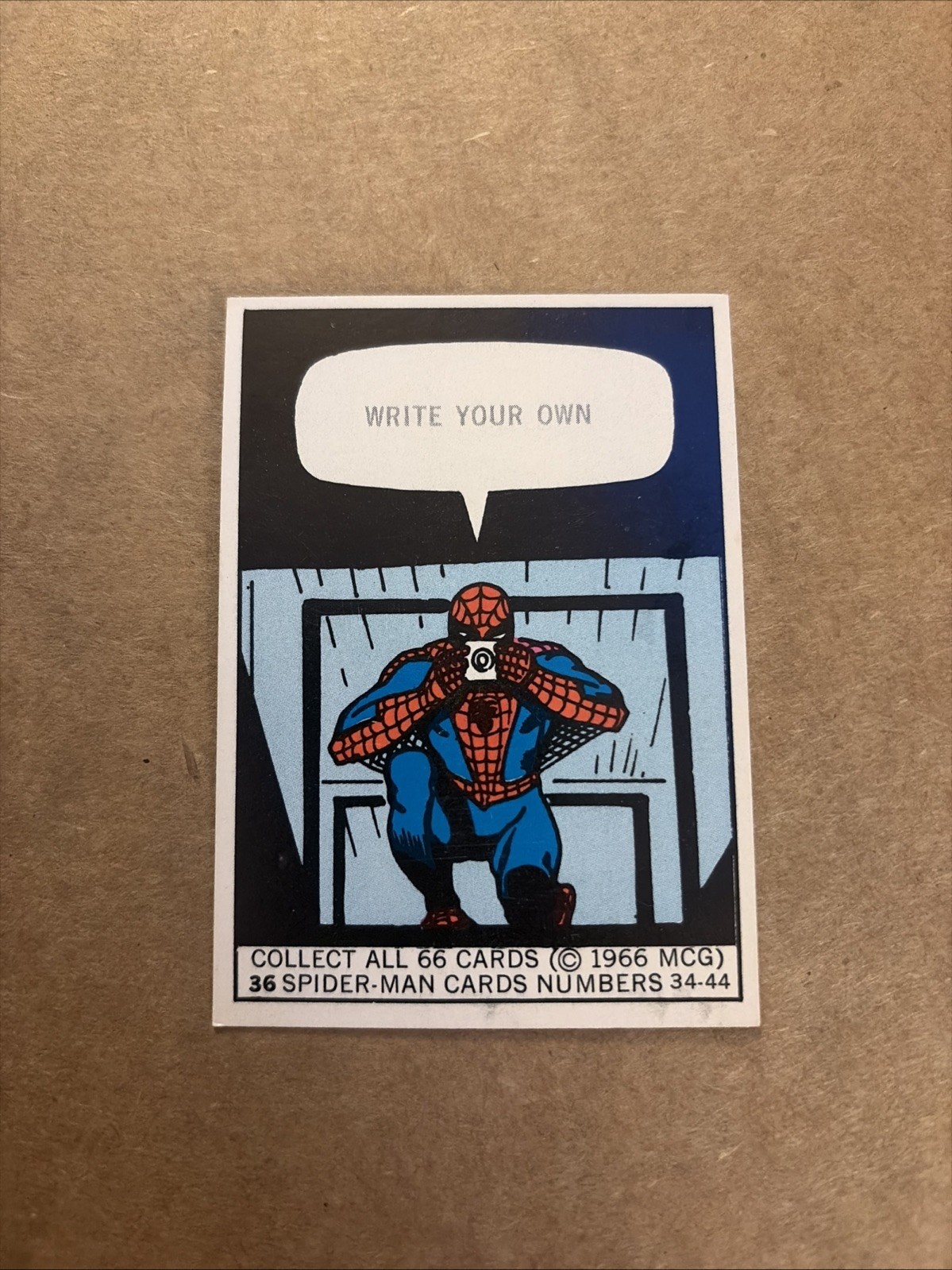 1966 MARVEL SUPER HEROES CARD #36 SPIDER-MAN MCG