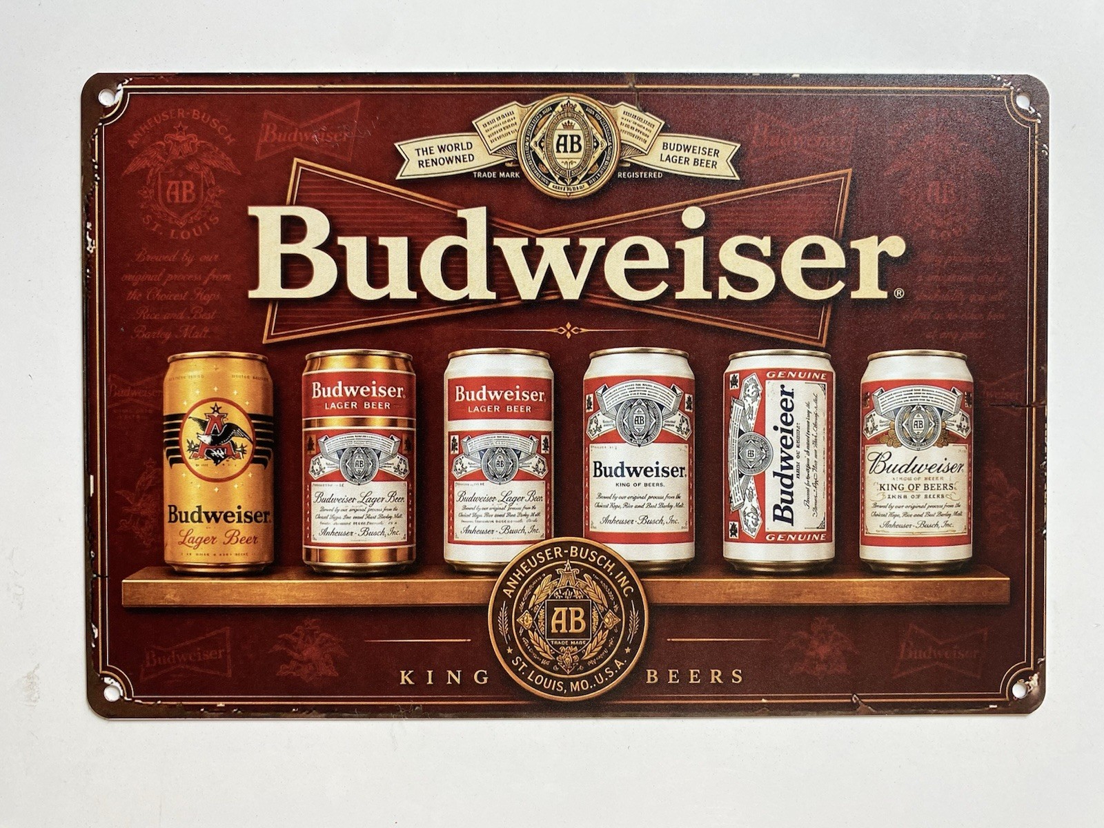 Budweiser Beer Evolution Of Cans Sign - Bud Light  - Anheuser Busch