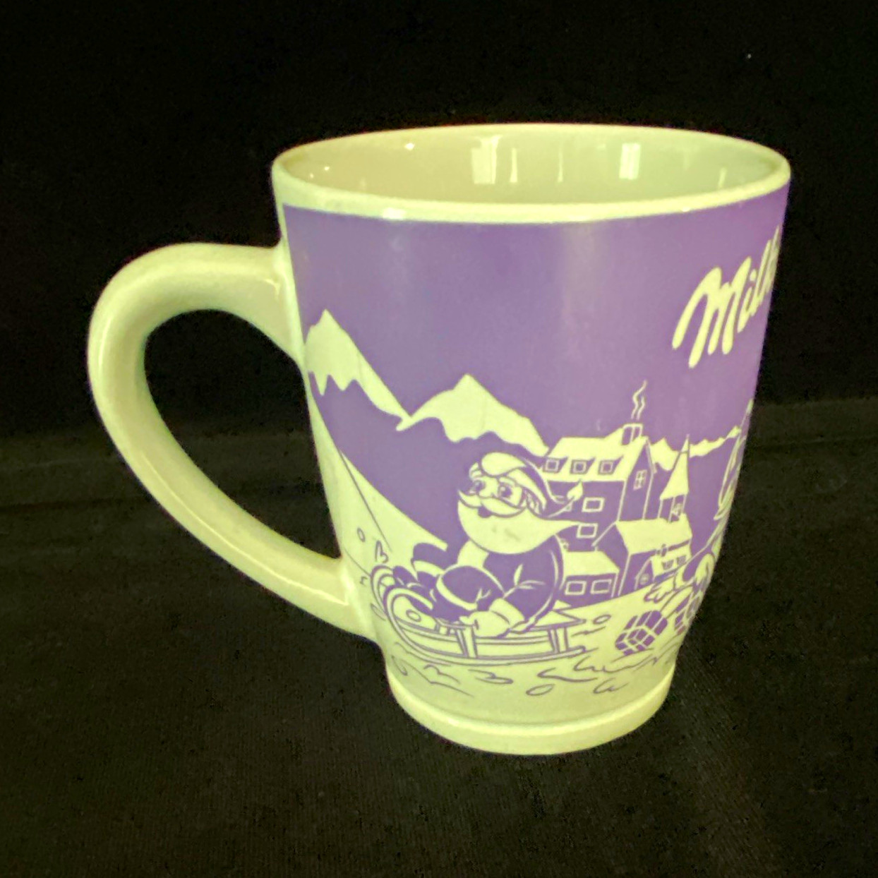 Milka Edition N° 19 Purple & White Advertising Mug (Weihnachtsbecher)