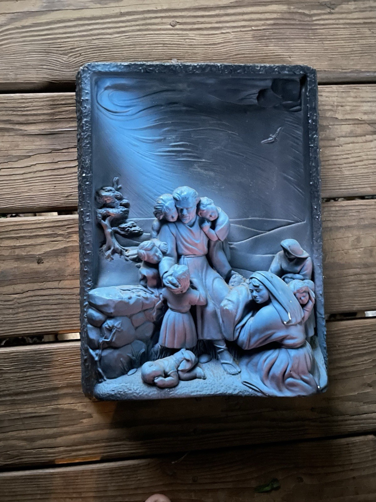 Vintage 1961 Religious Jesus 15 Chalkware 3D Wall Hanging