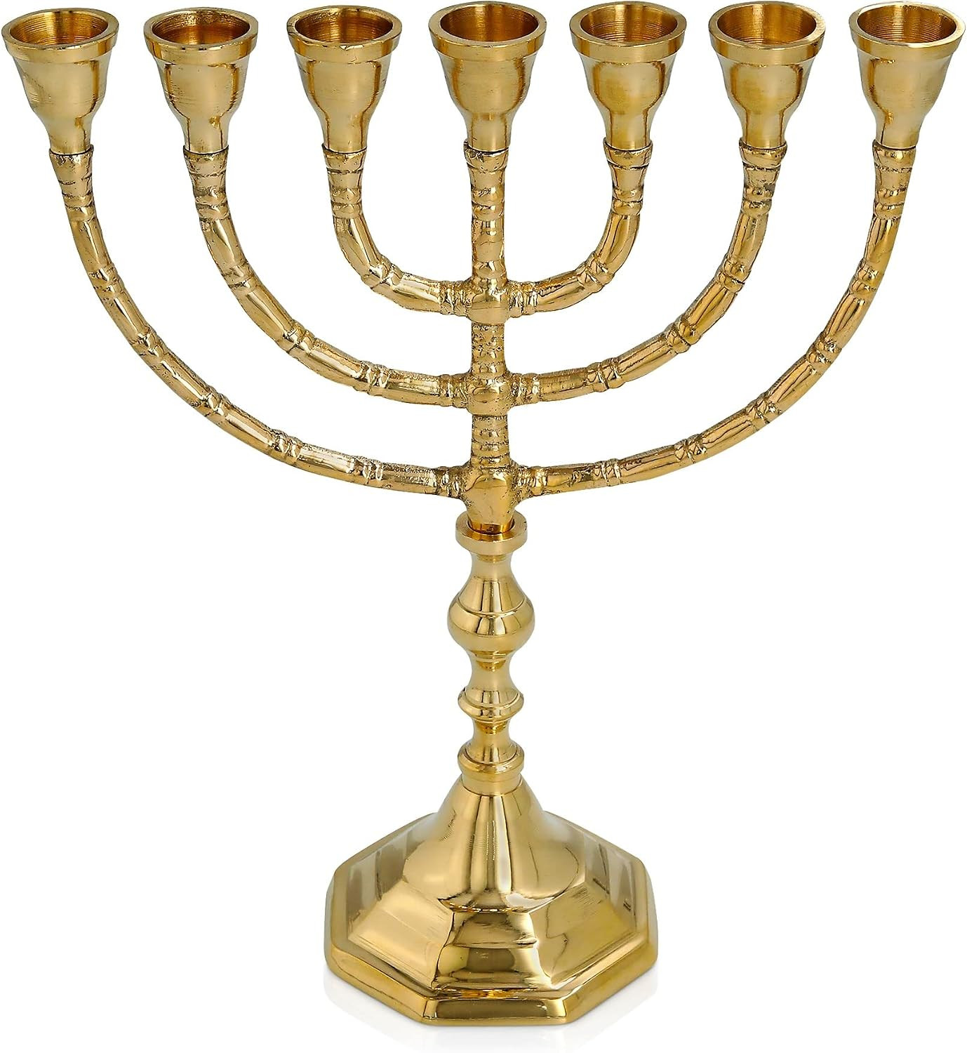 Salomon'S Menora Authentic Brass Menorah - 7-Branch Candle Holder from Jerusalem Salomon'S Menora Authentic Brass Menorah - 7-Branch Candle Holder from Jerusalem