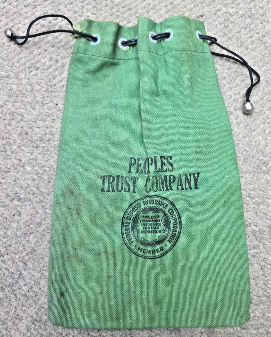 VTG Peoples Trust Company  Bank Bags Rifkin PA FDIC Limit 10,000 1960s