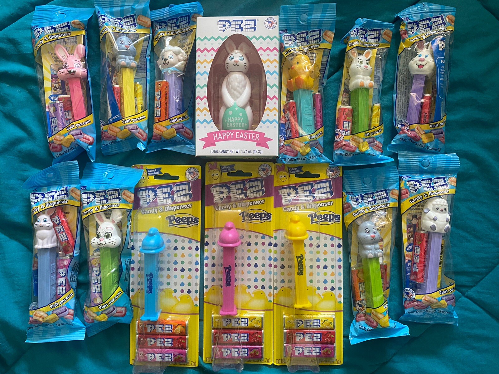 PEZ Easter Package 14 Dispencers No Duplicates