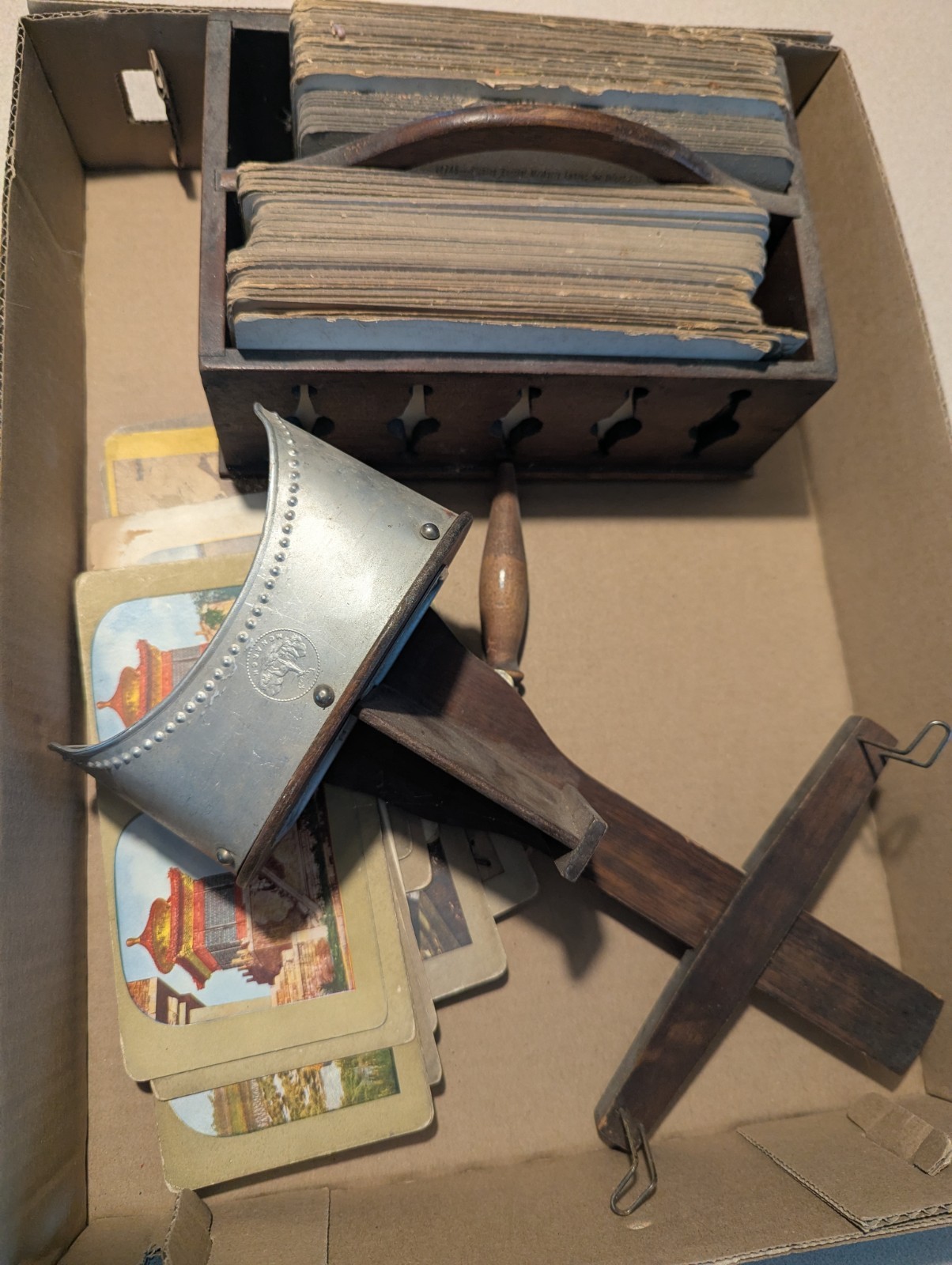 1900\'s Keystone Monarch Stereoscope Stereview 3D with 40+ Cards Lot Antique 