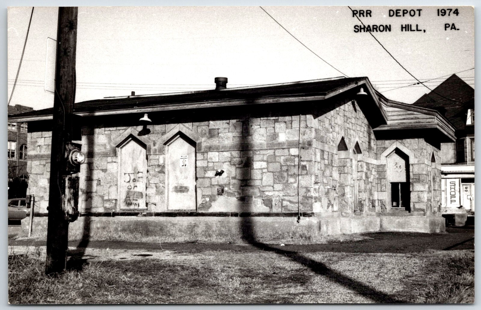 PRR Depot 1974 Sharon Hill Pennsylvania RPPC real Photo unposted