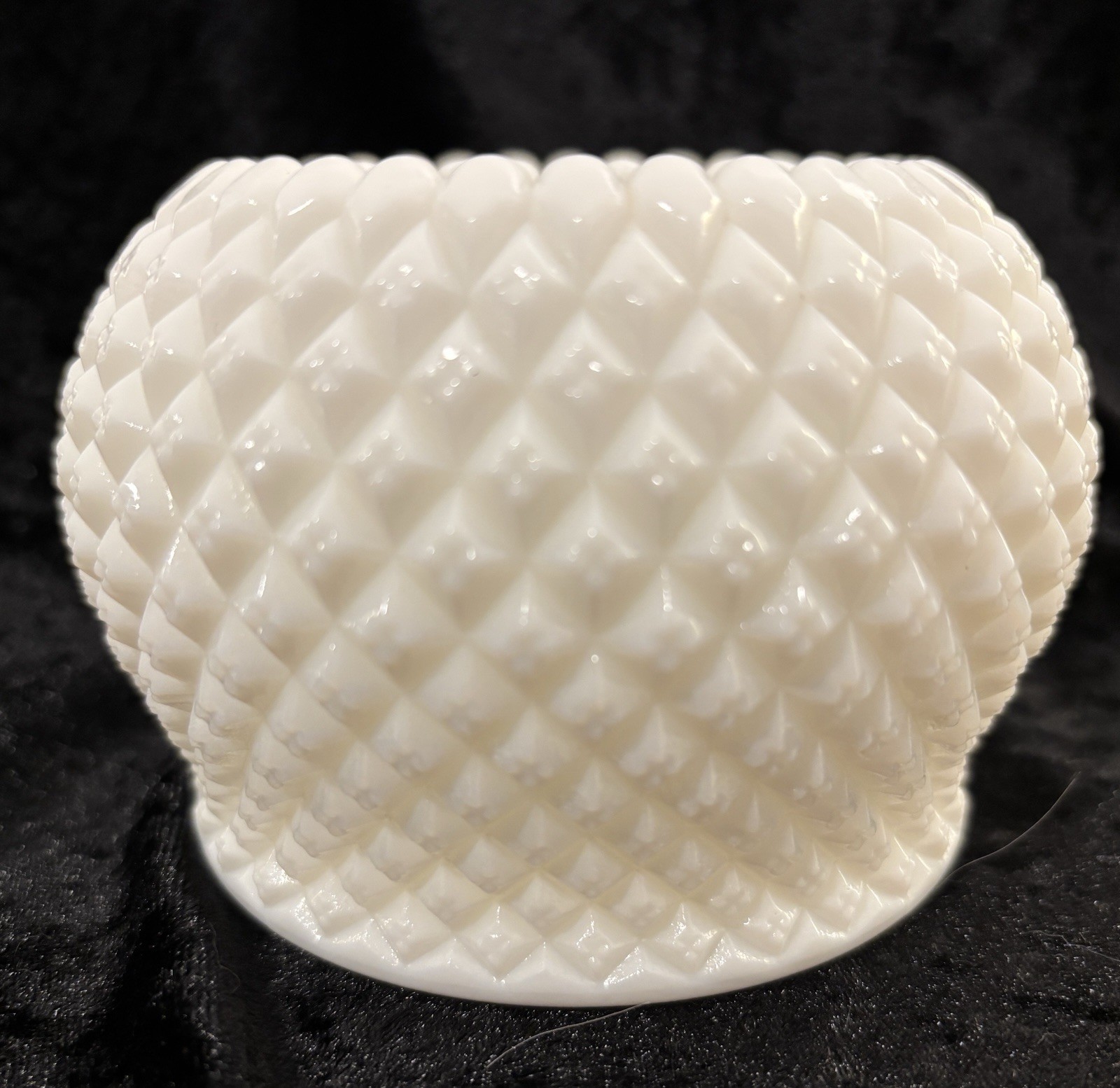 VTG Mid-Century Westmoreland English Hobnail Milk Glass Diamond Point Short Vase