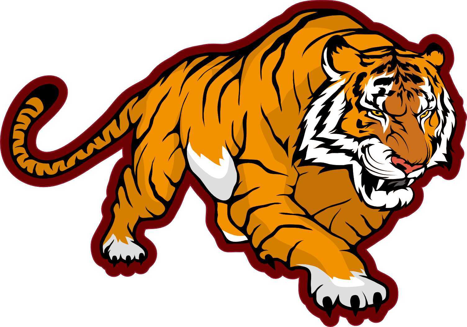 StickerTalk Tiger Mascot Sticker, 5 inches x 3.5 inches