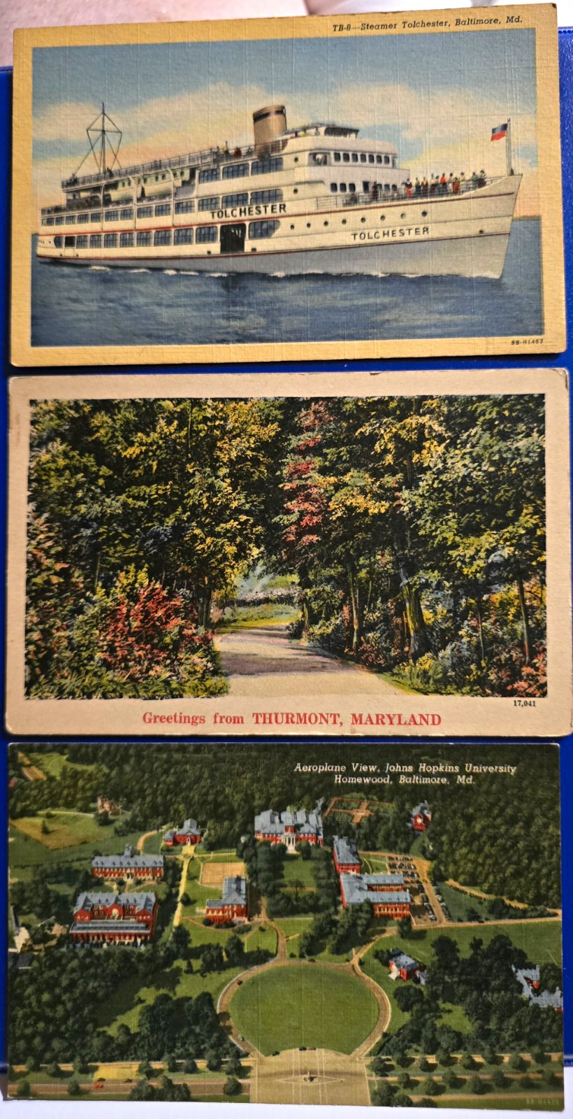 Lot 3 Original Maryland Divided Back Postcards 1907-1915 Baltimore Thurmont