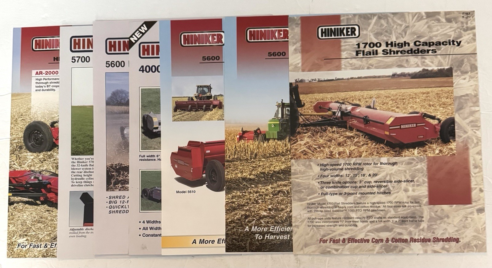 Farm Equipment Some Vintage 1991-2000's Hiniker Co. Set Of 7 Windrow, Shredders