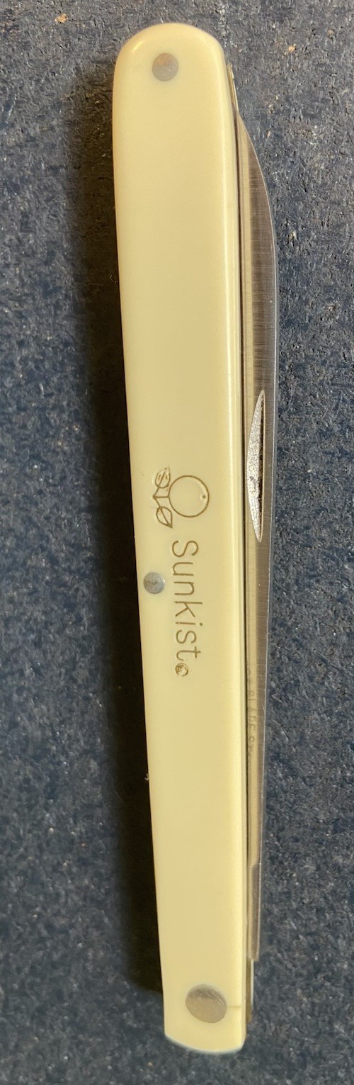 SCHRADE Vintage Melon Knife Etched SS102 SUNKIST Pocket Jack EXC UNSHARPENED BLA