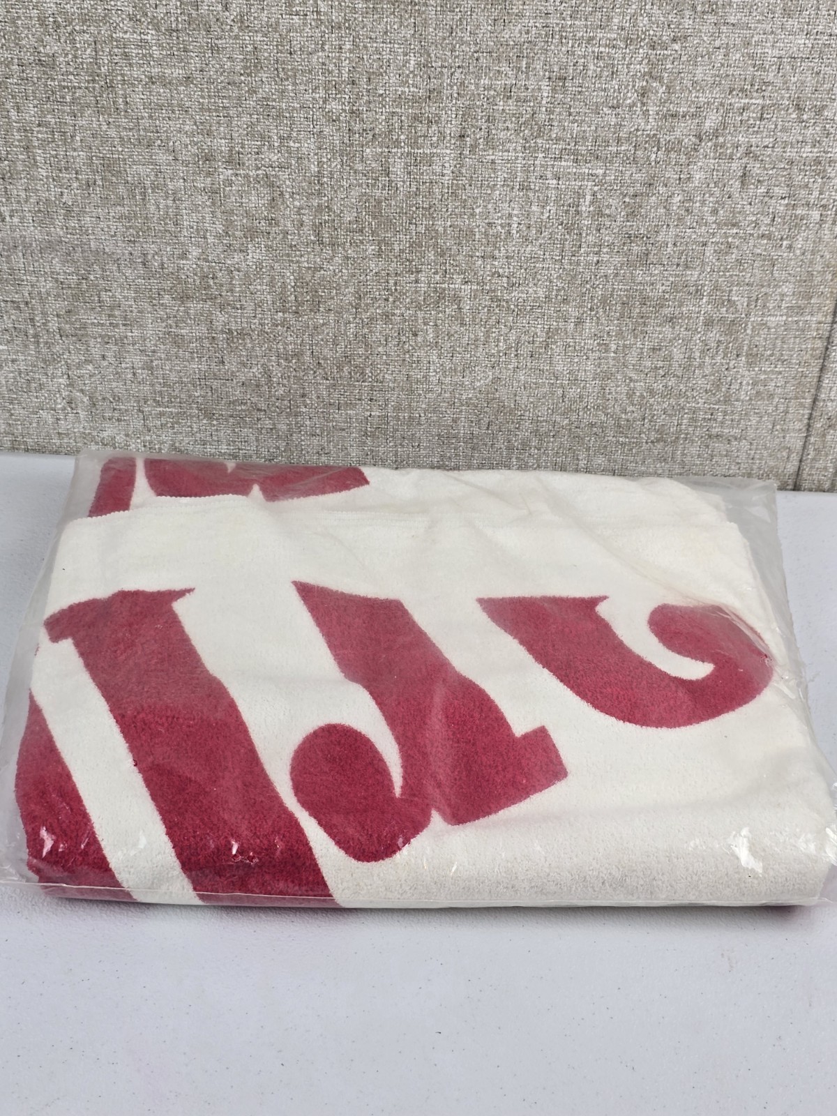 Vintage Marlboro Beach Bath Towel - White, Red Spellout Lettering 55