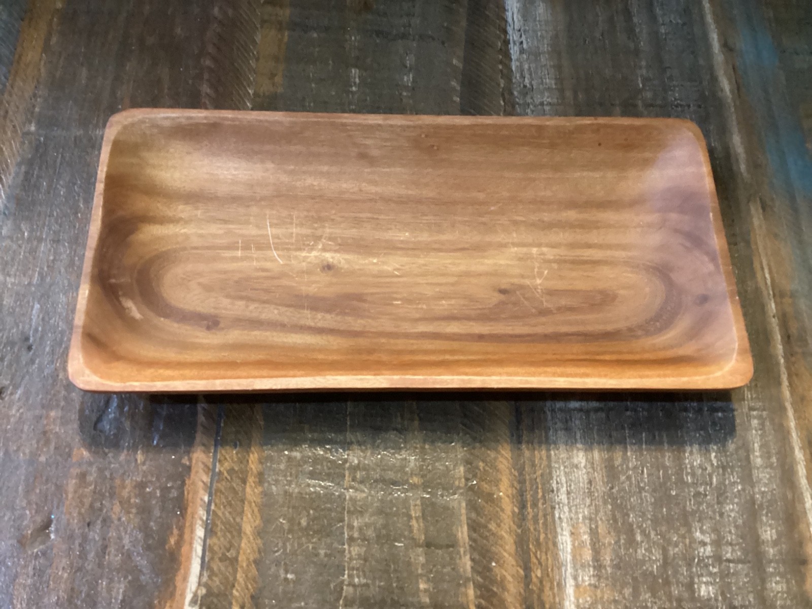 Vintage Hawaiian Kamani Wood small rectangle Tray/Platter