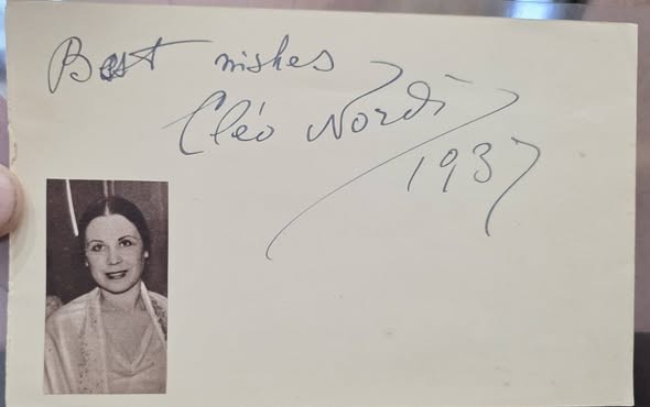 Ballerina Choreogapher Actress Cleo Nordi Autograph Ballerina Choreogapher Actress Cleo Nordi Autograph