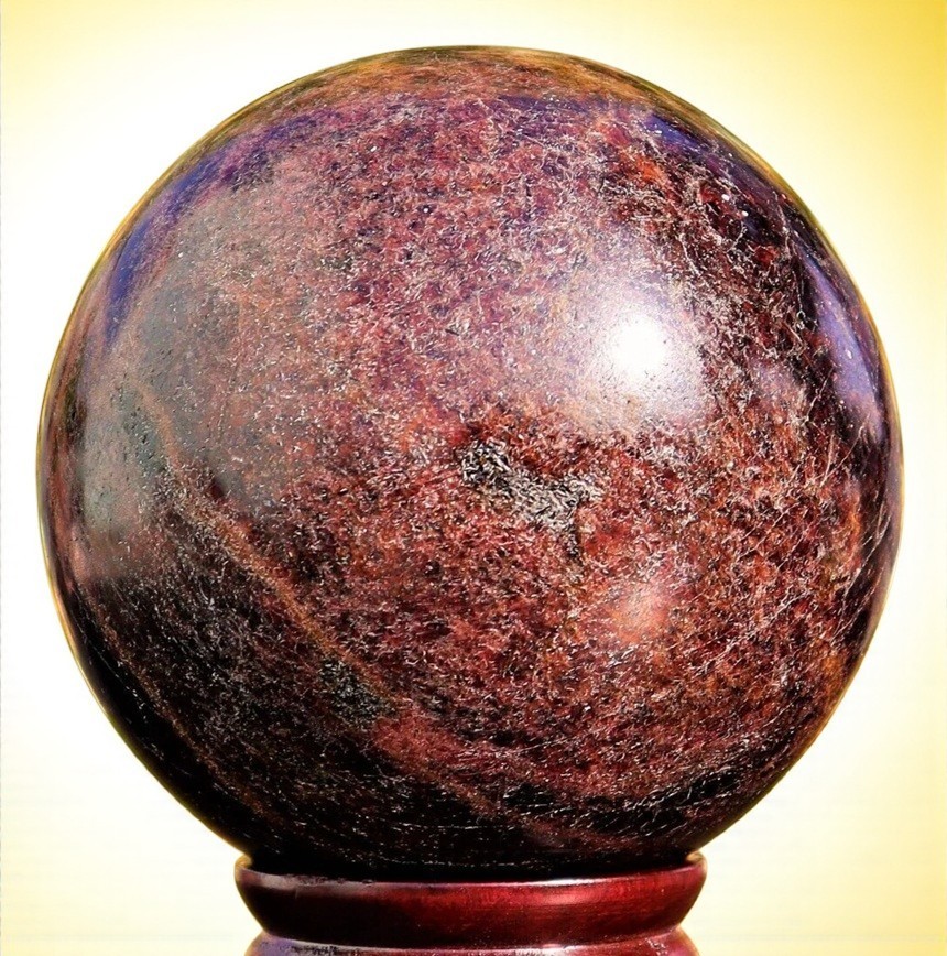 Large 105MM Red Almandine Garnet Crystal Sphere Healing Crystal Point HomeDecor