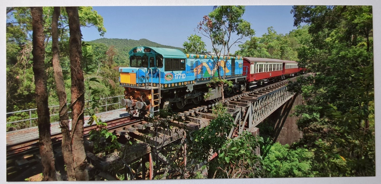NEW - Vintage Australian Kuranda Scenic Railway Train 8.5in X 4in Postcards