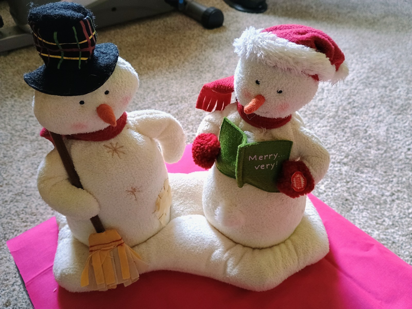 Vtg 2003 Hallmark Jingle Pals Mr & Mrs Snowman Animated Singing Caroling - Works