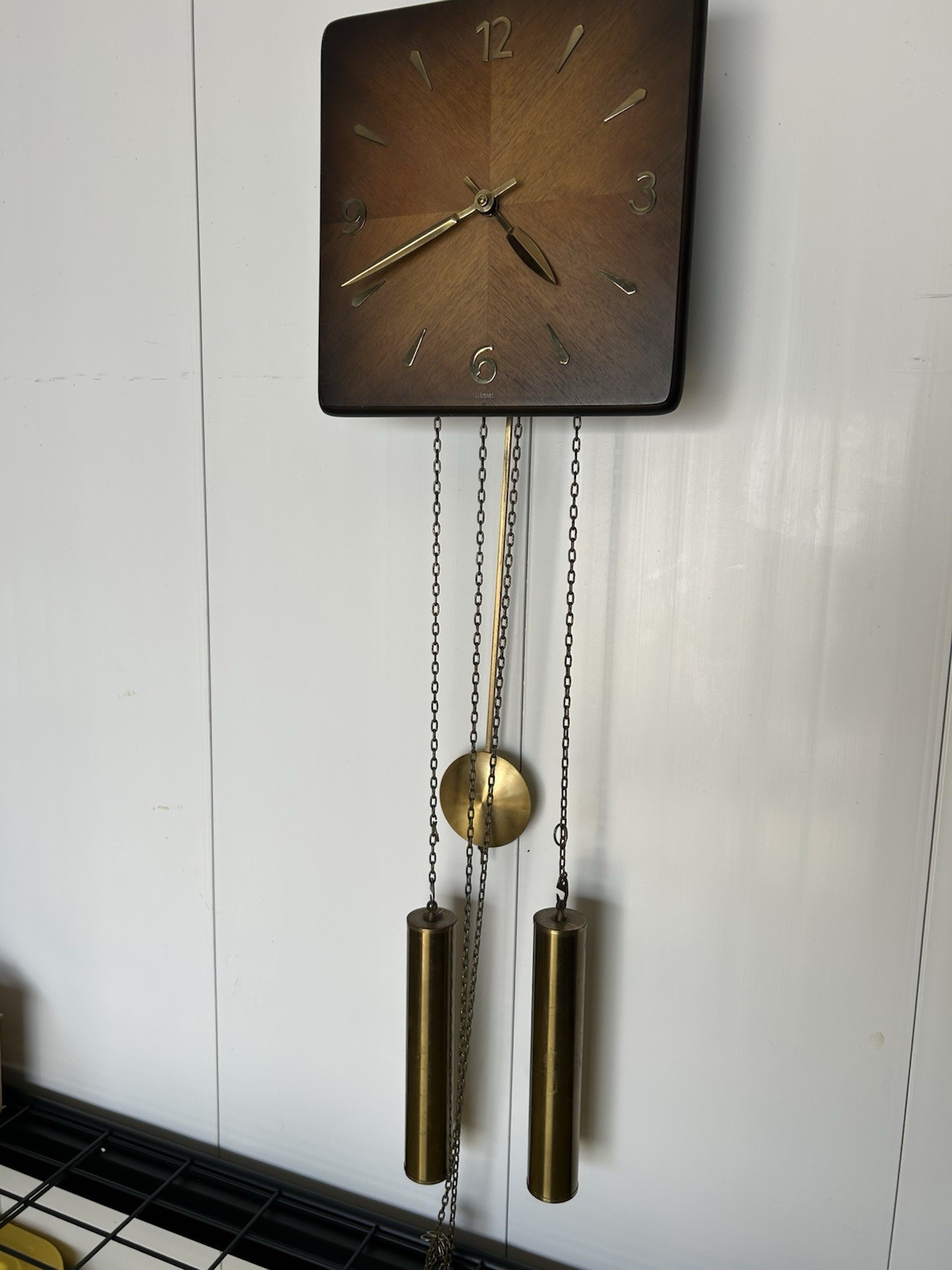 Linden Vintage MCM Modern Wood Mechanical Movement Chime Wall Clock Working