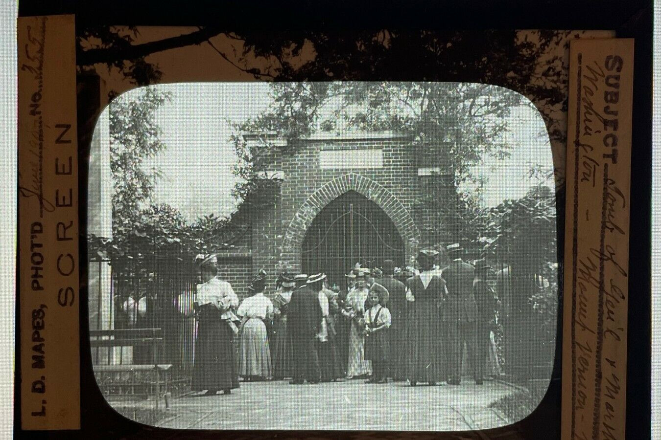 Geo & Martha Washington Atq glass slide Mount Vernon VA 1907 Mapes