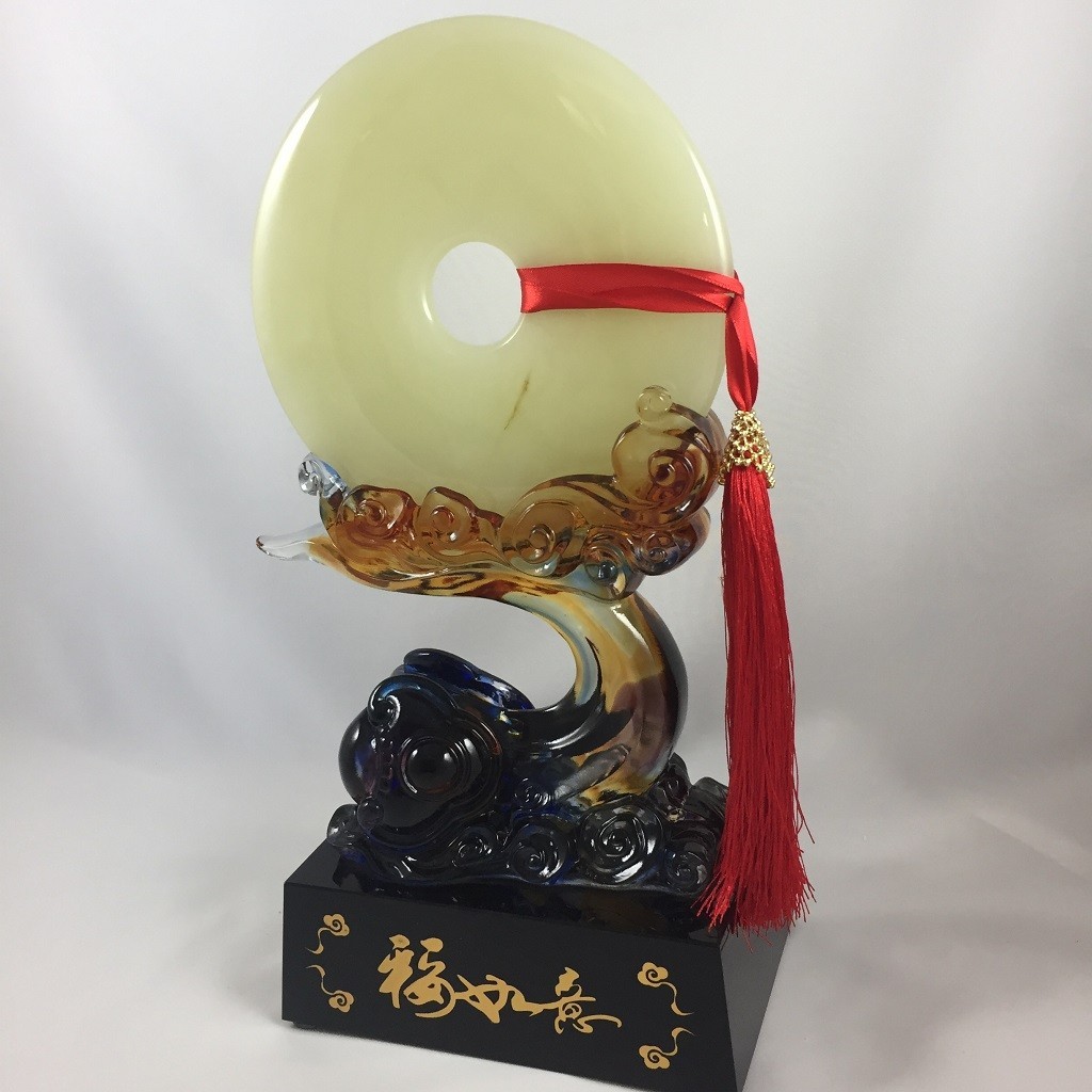 Liuli Crystal Glass Ping An Ru-Yi  (Large size) Ornament – Feng Shui Home Decor