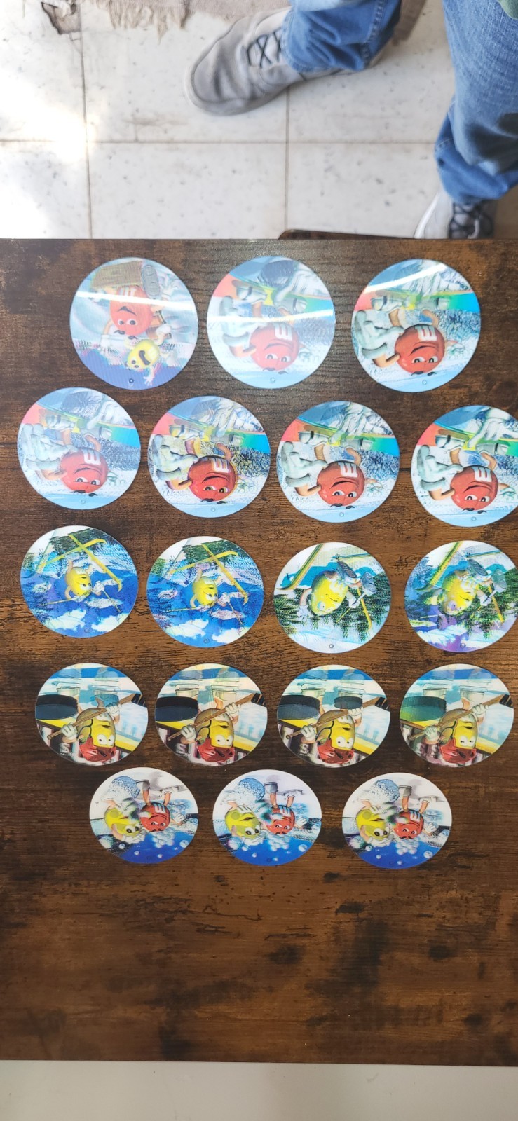 Vintage M&M's 3D Action Disc Hang Tags Lot 17 Unused Unpunched Hologram Promo
