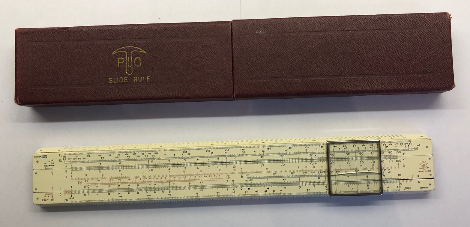 VINTAGE P.I.C. A.G.THORNTON 121  SLIDE RULE & CASE