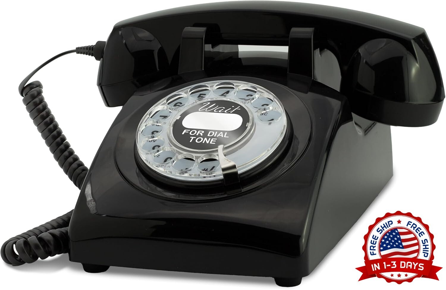 Teléfono De Disco/Teléfono Vintage/Teléfono Retro/Teléfono Antiguo (Negra) NUEVO