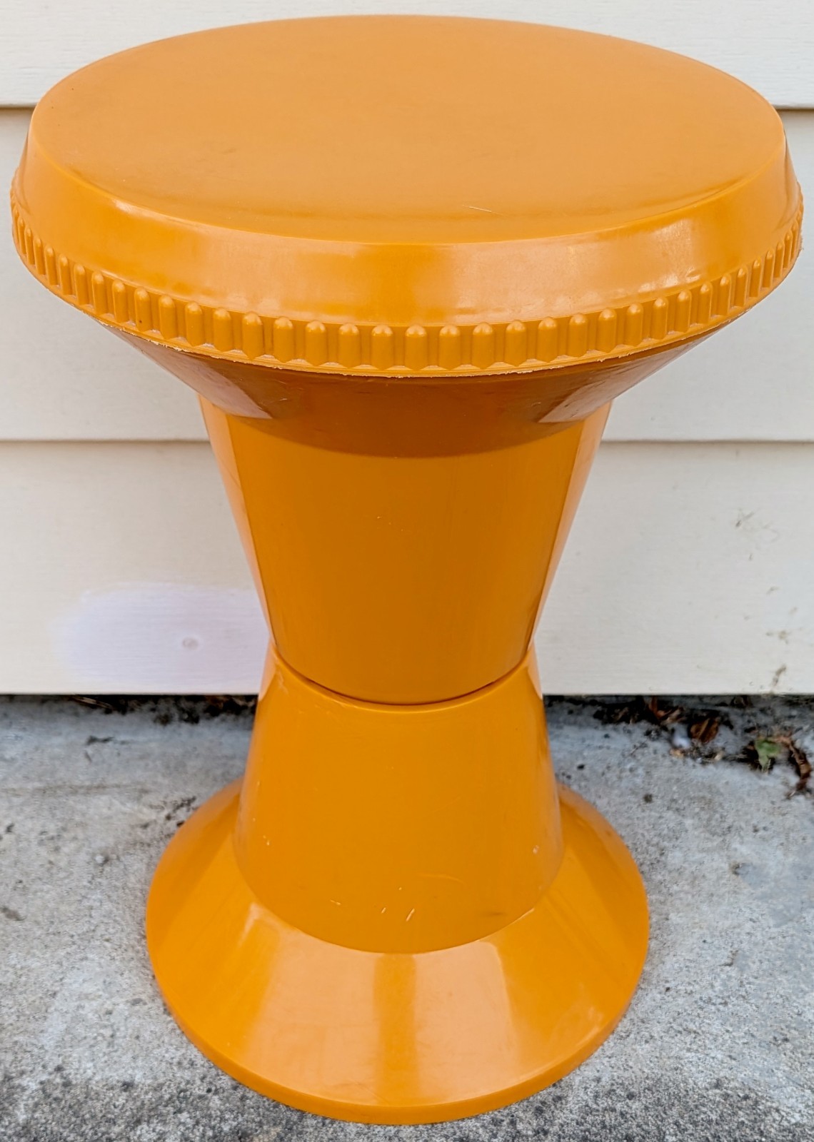 Vintage Plastic Stool Table Mustard Yellow Made in USA