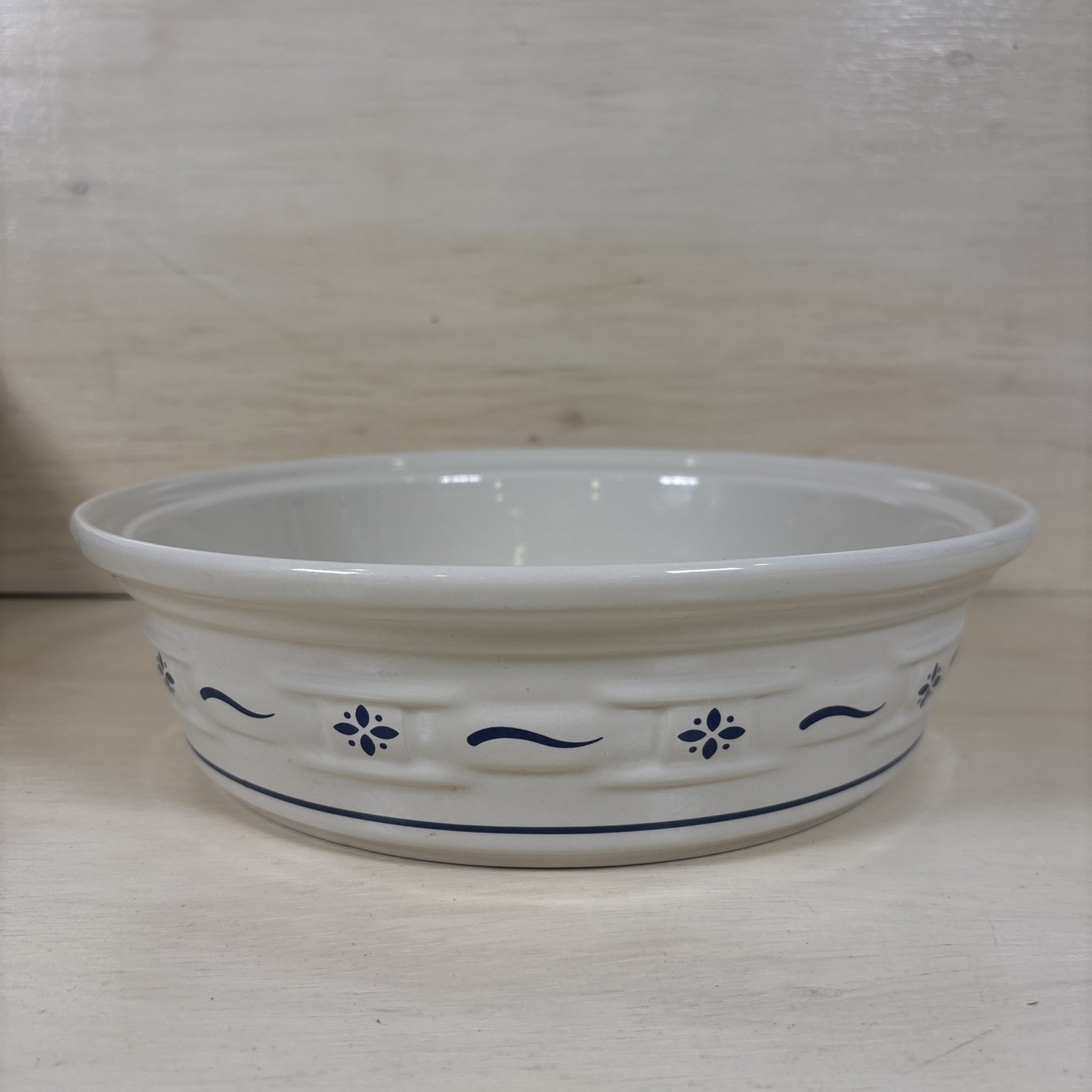 LONGABERGER 10 3/4” Woven Traditions Blue 2 Quart Round Open Casserole Dish Only