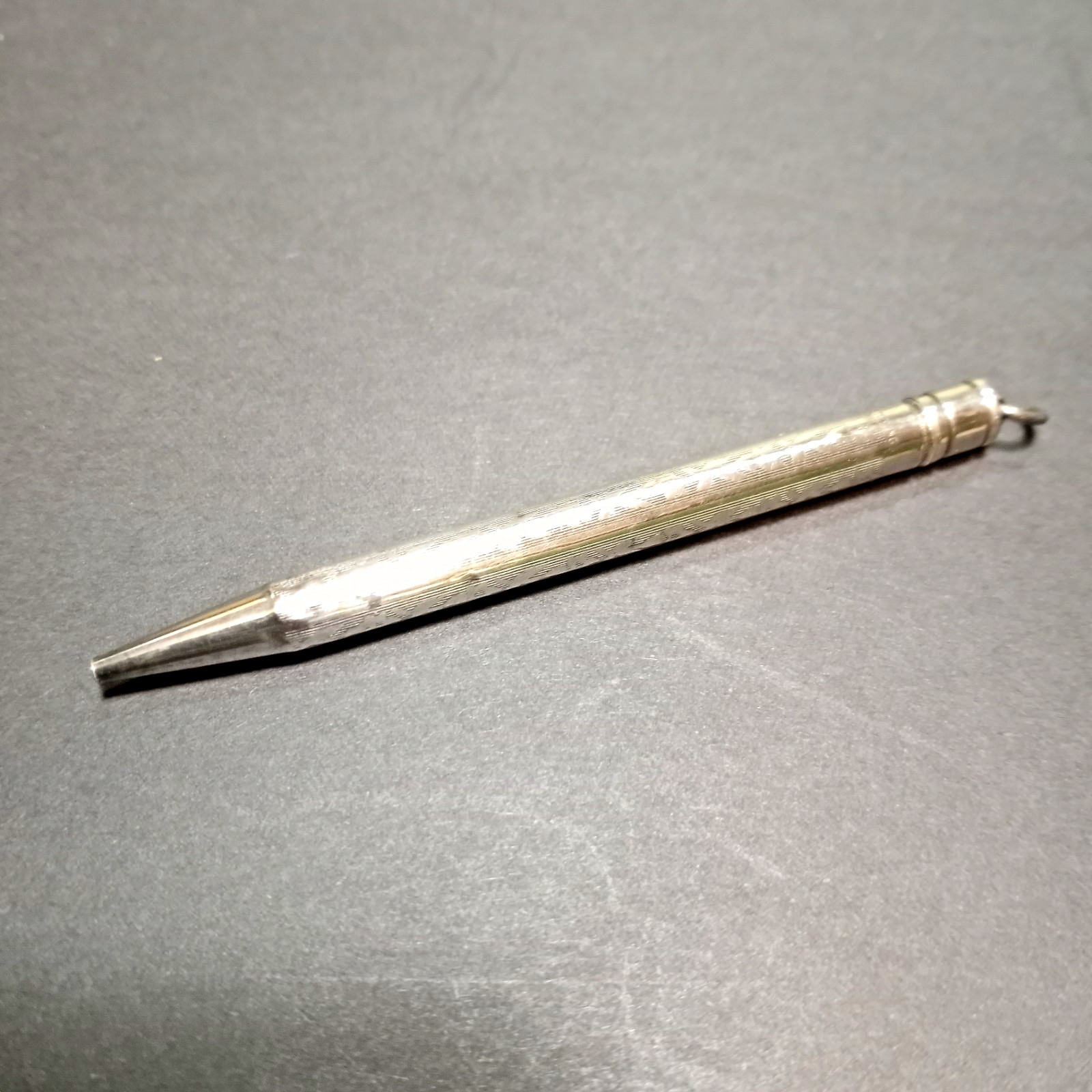 Antique Victorian Sterling Silver Ring Top Dance Card Mechanical Pencil Chatelai