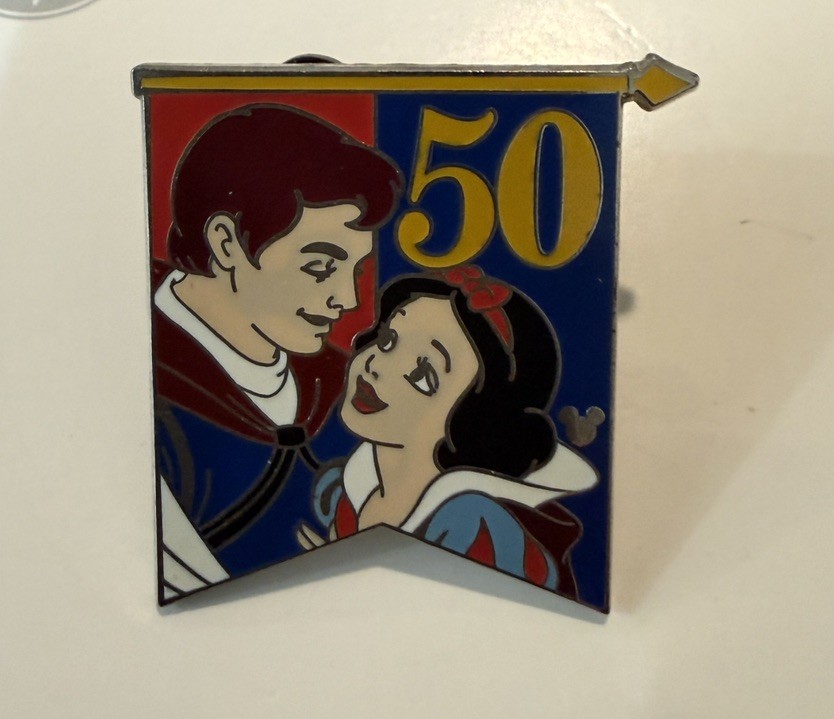 Disney DLR Cast Lanyard Snow White 50th Anniversary Banner Pin