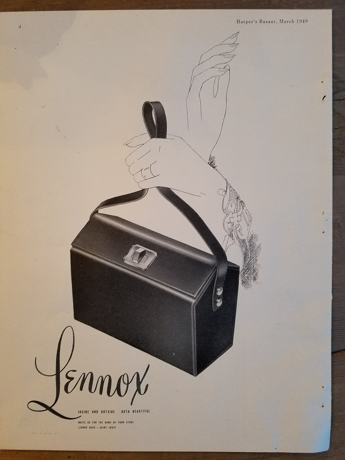 1949 women\'s Lennox leather purse handbag fashion ad grandma bought