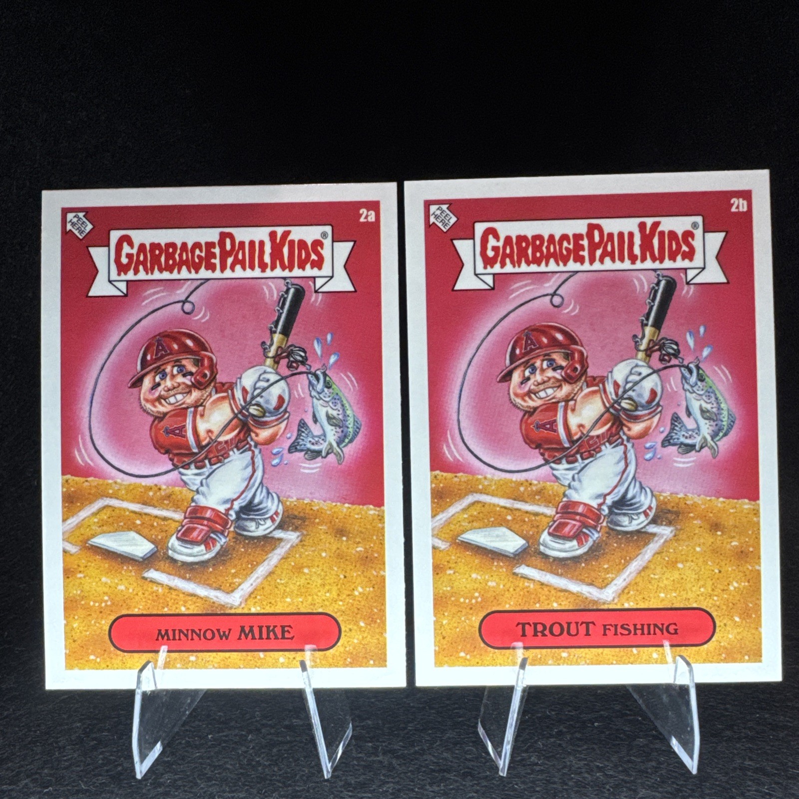 MIKE TROUT LOT 2023 Topps MLB x GPK Series 3 MINNOW MIKE / TROUT FISHING 2a/2b 