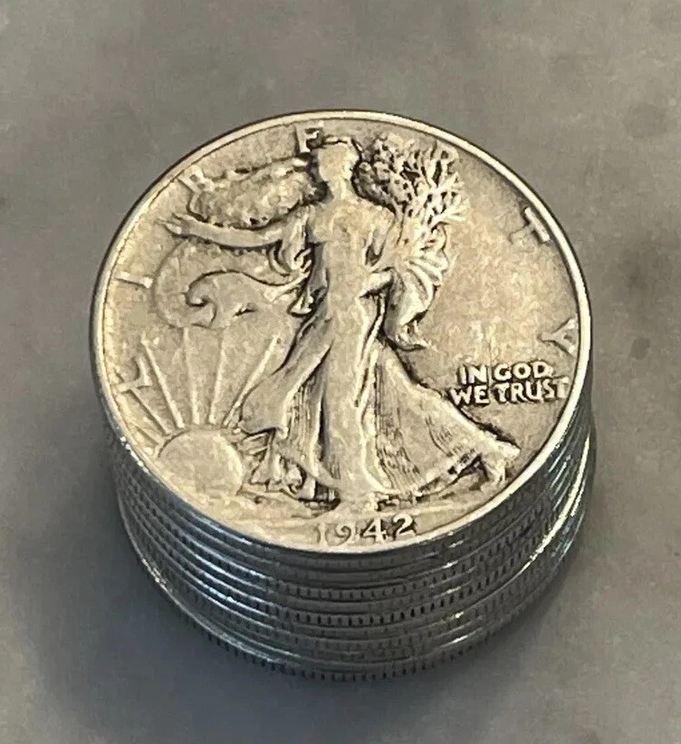 [Lot of 10] Walking Liberty Half DolIar - 90% SiIver Choose How Many Lots of 10