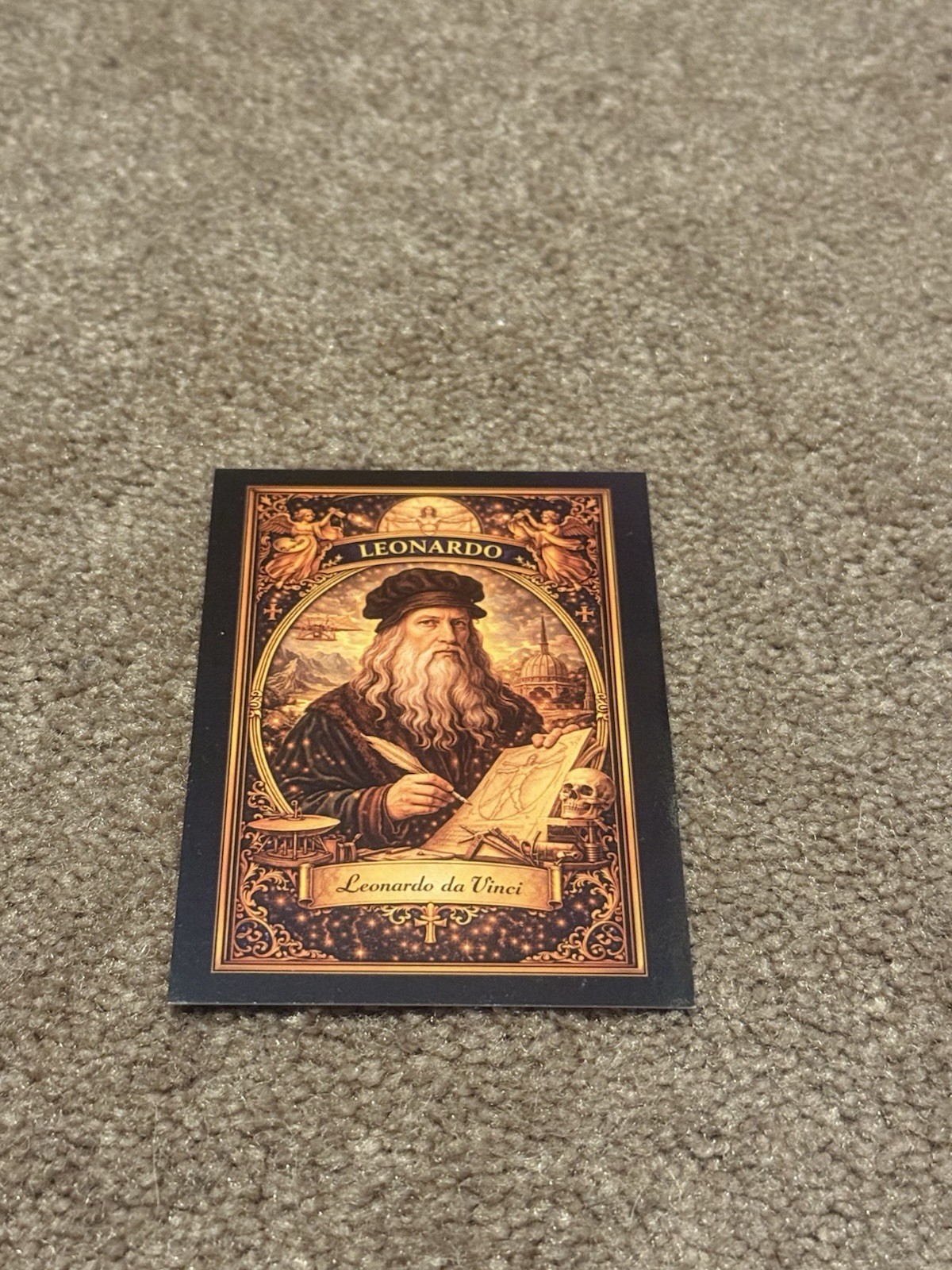 Leonardo da Vinci Trading Card Renaissance Artist Inventor Art 2-Sided