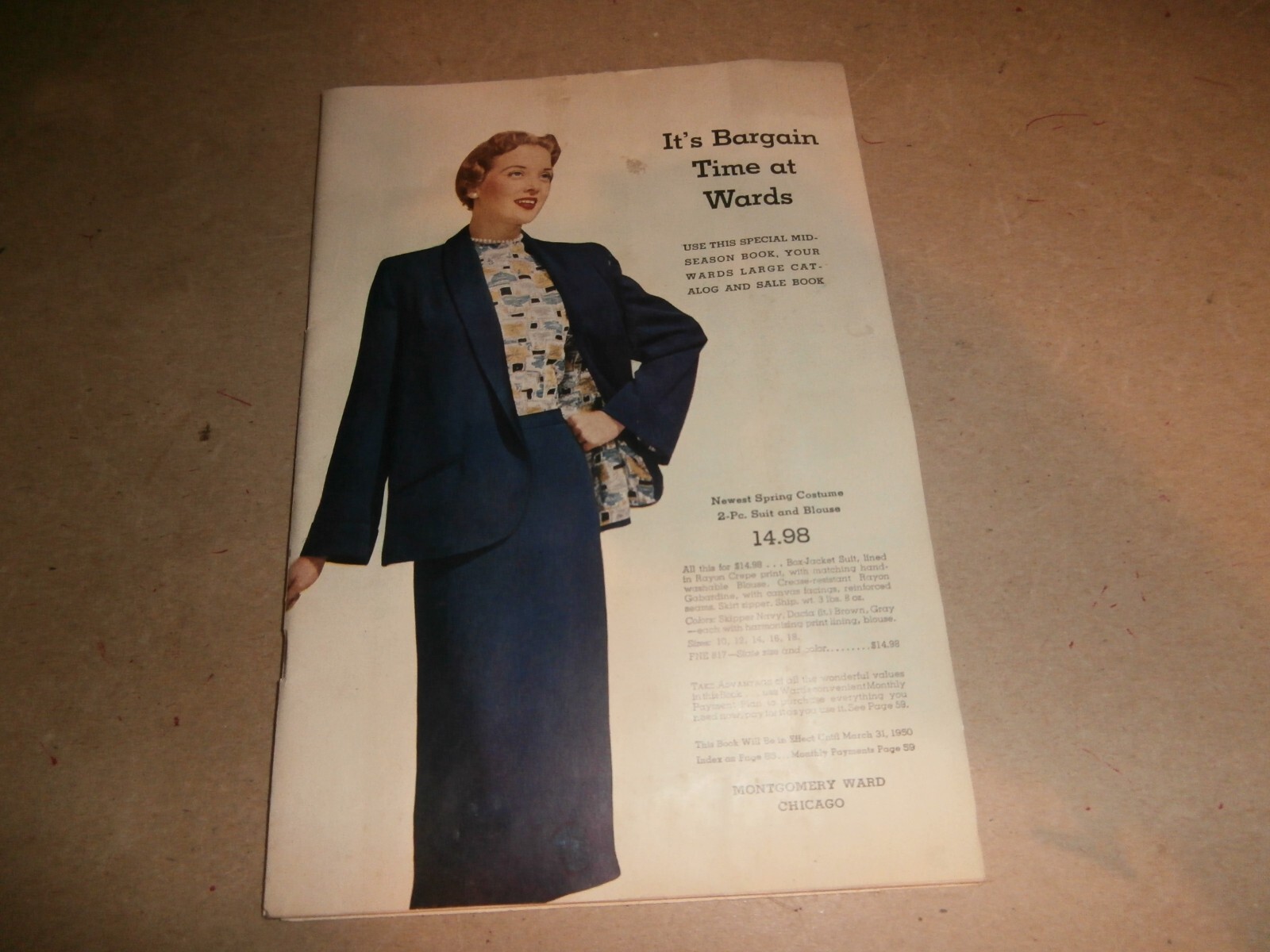Vintage 1950 Montgomery Wards Special Midseason Book Catalog