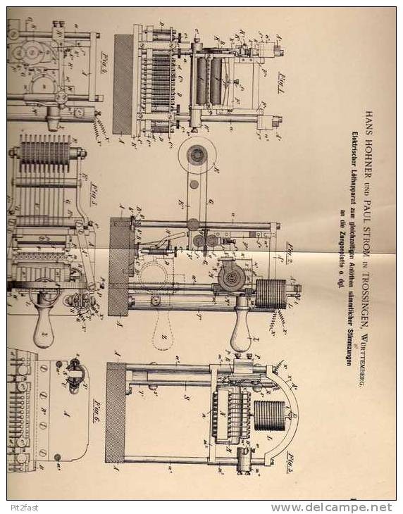 Original patent specification - H. Hohner in Trossingen, 1897, soldering machine for musicians