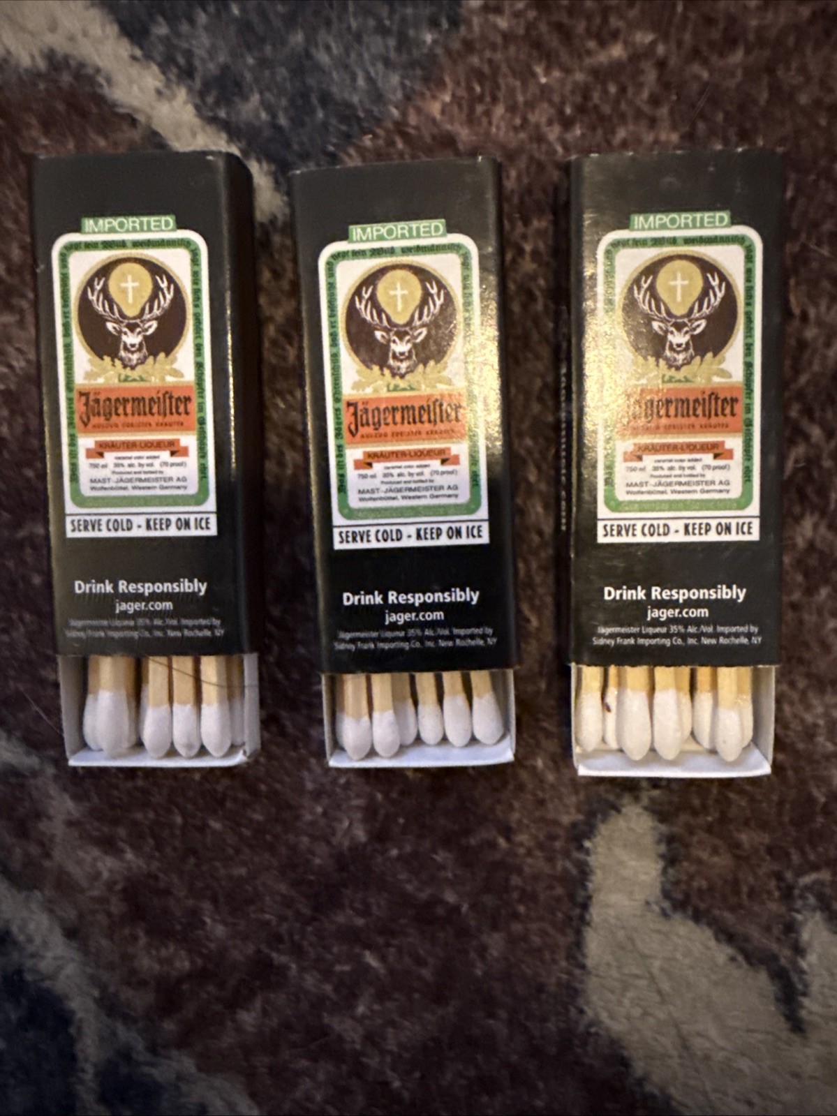Vintage Jägermeister Matchbooks Lot (3) Oversized Billboard Bottle Unstruck Vintage Jägermeister Matchbooks Lot (3) Oversized Billboard Bottle Unstruck