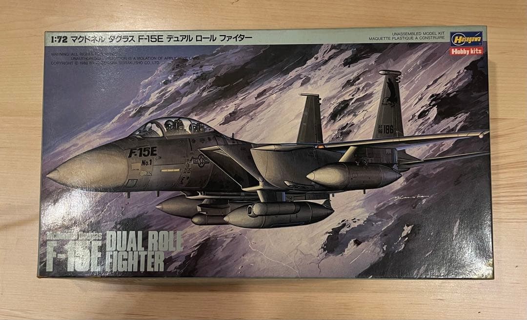 Hasegawa F15E 1/72 Model Kit Unassembled Clear Canopy Detached Rare Edition