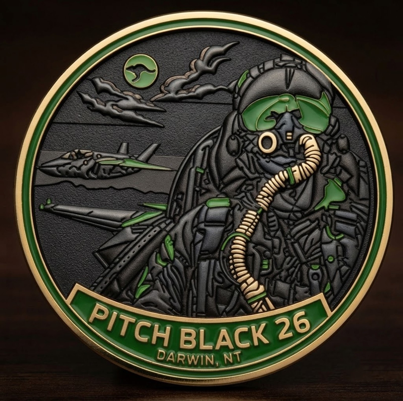 Pitch Black 2026 F-35 RAAF PVC Patch Australia Commemorative Coin Pitch Black 2026 F-35 RAAF PVC Patch Australia Commemorative Coin