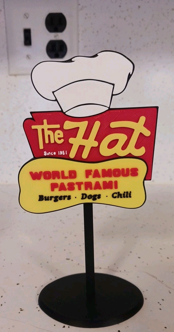 The Hat World Famous Pastrami Restaurant Mini Sign Diorama Display 6.5 inch Tall The Hat World Famous Pastrami Restaurant Mini Sign Diorama Display 6.5 inch Tall