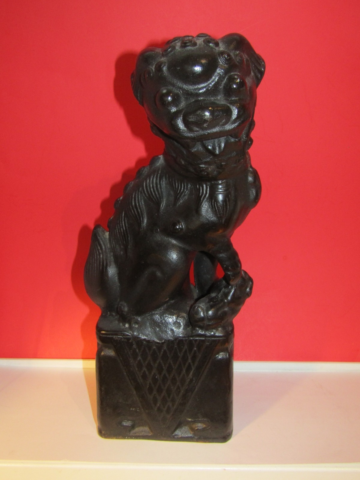 Vtg Chinese Foo Dog Cast Iron  13 1/8\