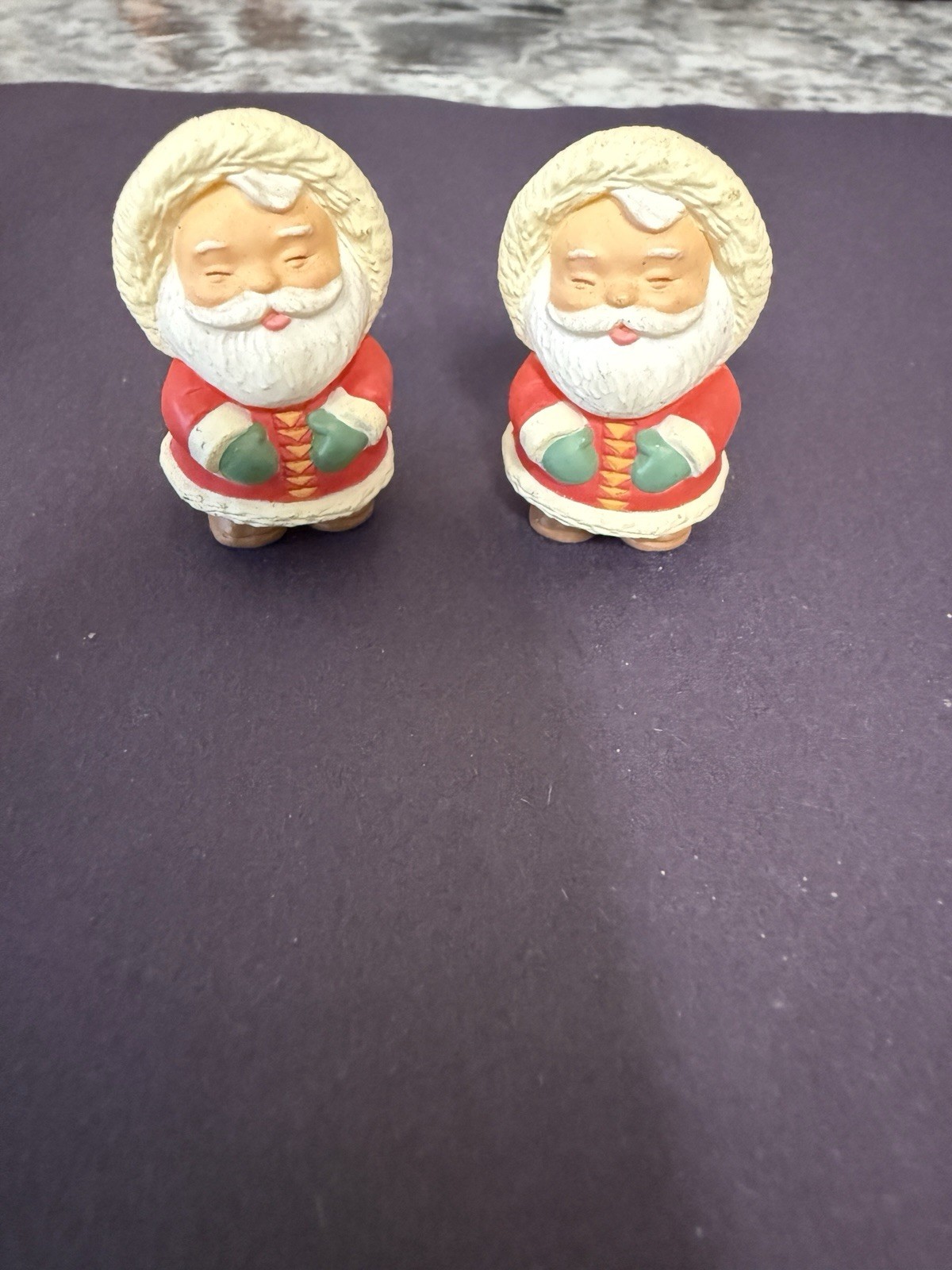 1993 HALLMARK ESKIMO PARKA SANTA CHRISTMAS MERRY MINIATURE Set Of 2